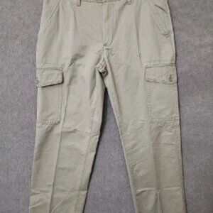 St Johns Bay Straight Fit Cargo Pants Mens 36x30 Khaki 100% Cotton NEW